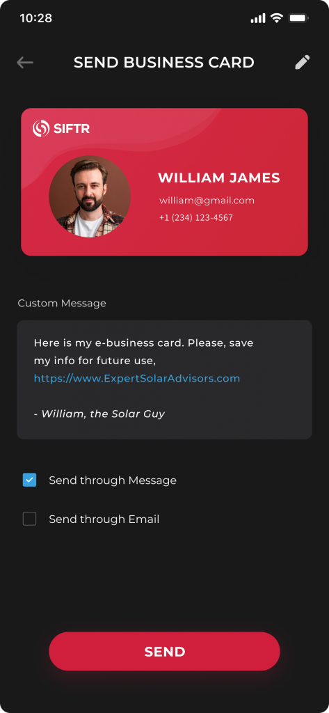 Send Business Card