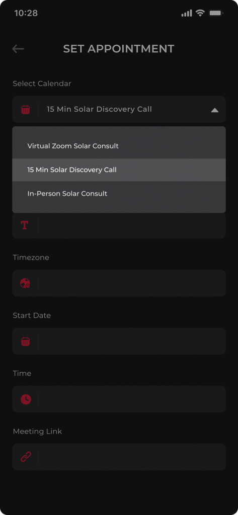 Set Appointment - Calendar